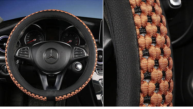 Factory Direct Sales Ice Silk Breathable Anti-Slip Steering Wheel Cover Four-Season Universal Car Handlebar Cover Cross-Border E-Commerce Amazon