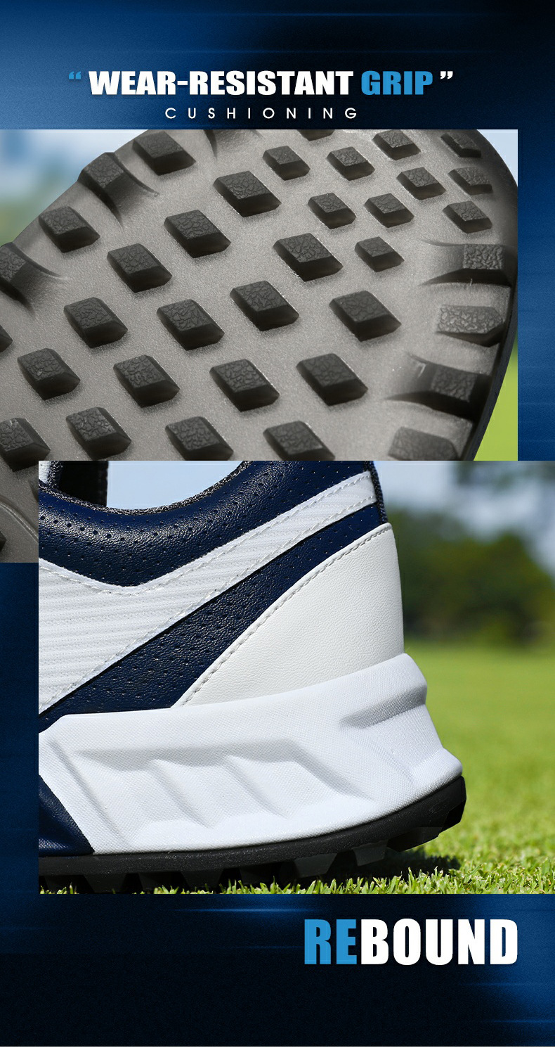 Giày golf nam PGM đế EVA đàn hồi, chống thấm nước, núm dây xoay tiện lợi — XZ438-Yunchi Trắng chi tiết 12