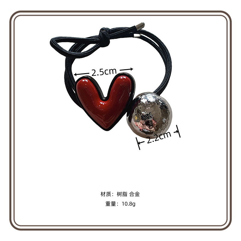 14g Weight Casual Women's Heart Shape Alloy Hair Tie