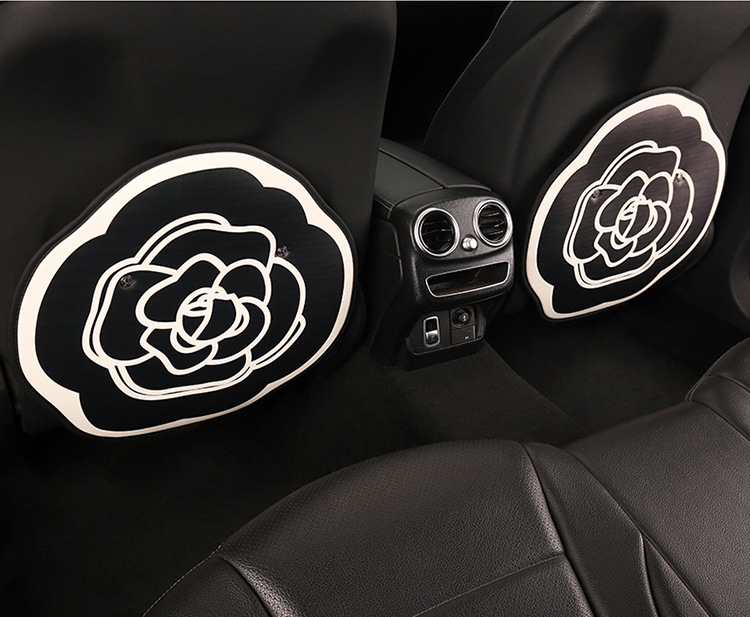 Camellia Rose Women's Chair Back Anti-Kick Pad Car Seat Back Anti-Fouling Pad Seat Back Pocket Hanging Type