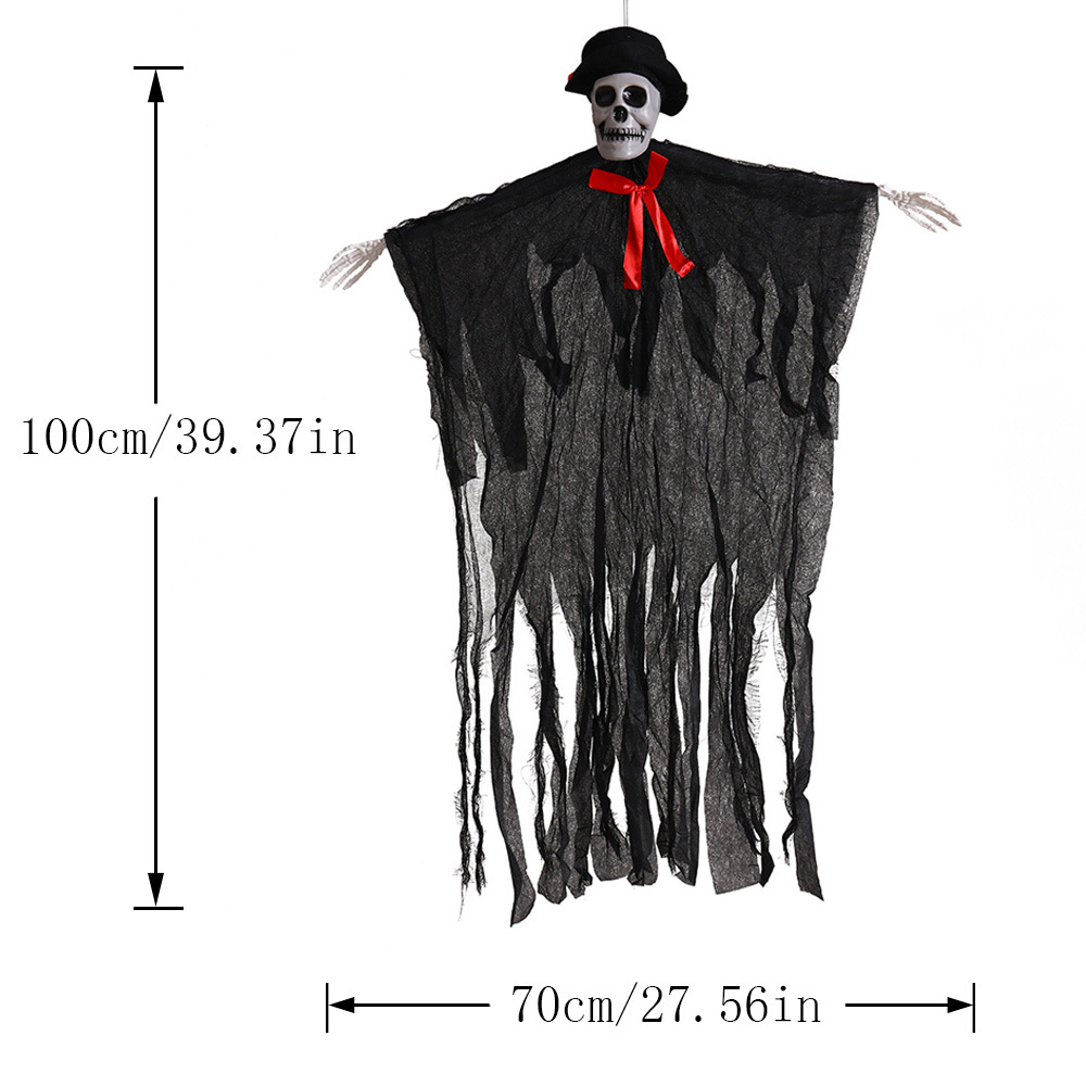 Halloween transfronterizo colgar fantasmas de tres cabezas cascada colgar fantasmas habitaciones secretas patio colgar decoración de horrores accesorios