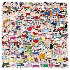 100枚のかわいいアニメの日漫画クレヨンしんちゃん落書きシールDIYクリエイティブカップ携帯ケースケース貼り絵