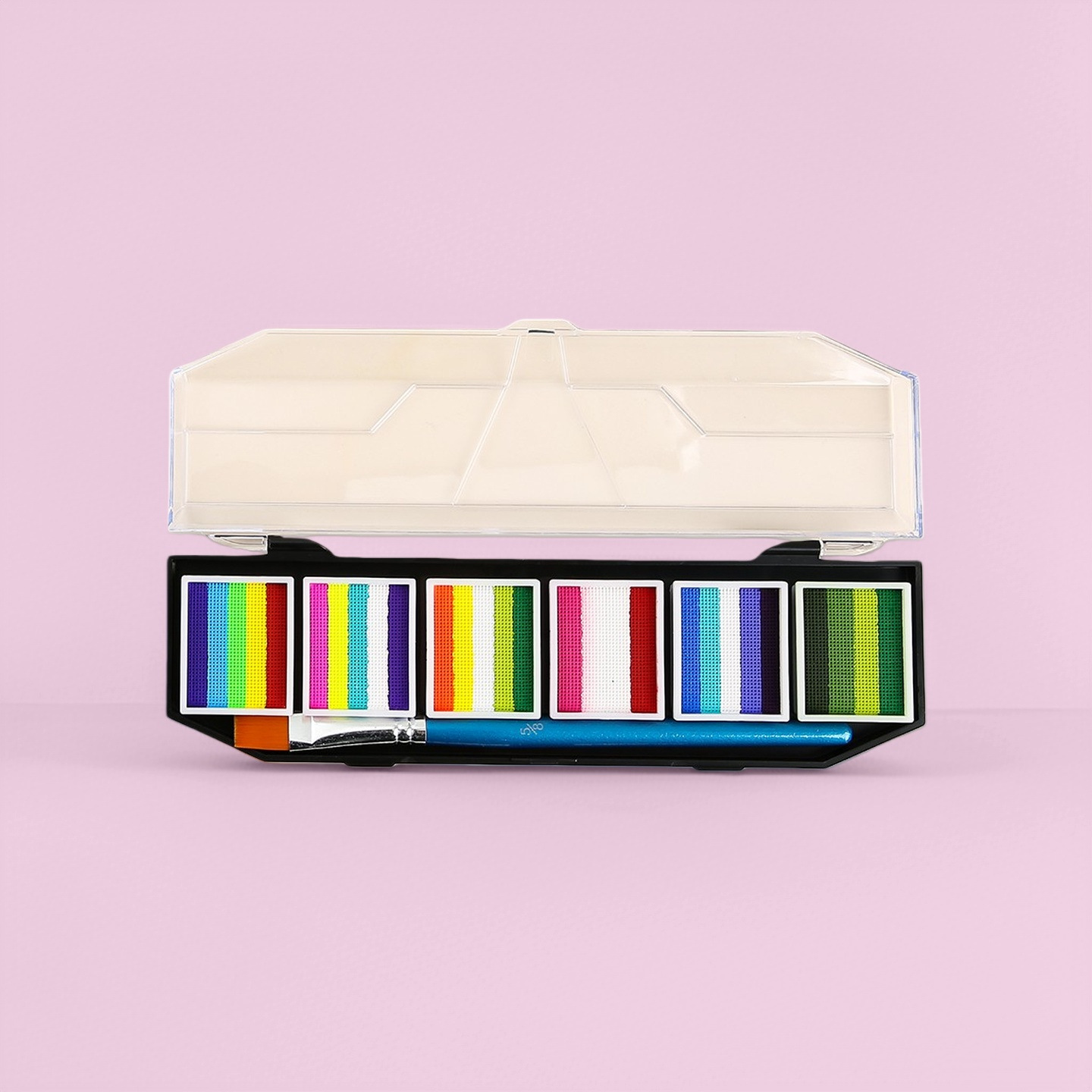 Fábrica al por mayor nueva paleta de 6 colores del arco iris se puede lavar pintura del cuerpo humano pintura facial pintura infantil pintura