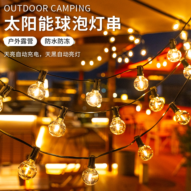 Guirnalda de Luces Solares G40 2025, Luces Decorativas para Exteriores, Guirnalda de Luces LED Inteligente a Prueba de Agua