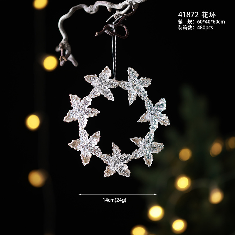 Buscando madera transfronteriza Navidad polvo brillante decoración acrílico colgante sin polvo de hielo creativo carrossel ventana colgante