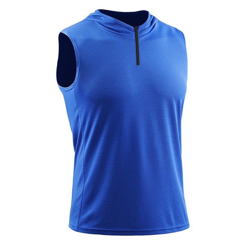 Hombres de verano con capucha cremallera chaleco deportivo chaleco sin mangas ropa de entrenamiento suelta correr baloncesto ropa de secado rápido delgada image 1