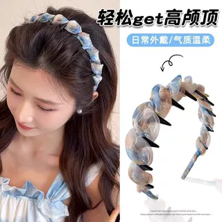 气质温柔高颅顶波浪发箍女款洗脸专用带齿防滑发卡高级感头箍发捆