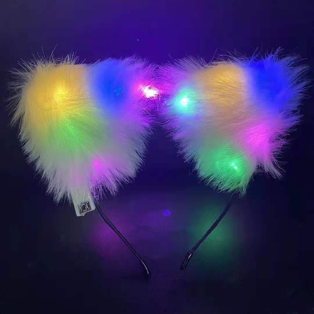 Glowing fox ears white colored light