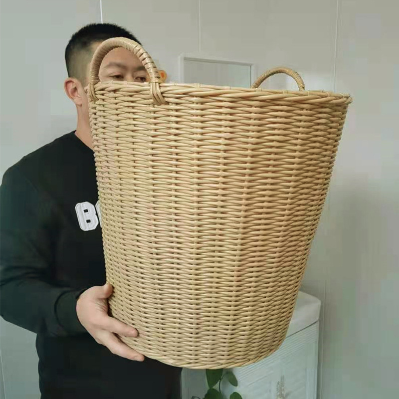Beige Dirty Clothes Basket Clothes Storage Basket Laundry Basket Clothes Bucket Imitation Rattan Large Basket Accessible Luxury for Home Use Beige Dirty Clothes Basket Clothes Storage Basket Laundry Basket Clothes Bucket Imitation Rattan Large Basket Accessible Luxury for Home Use