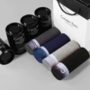 Small edge gradient, four black cans (black + dark gray + light gray + dark blue)