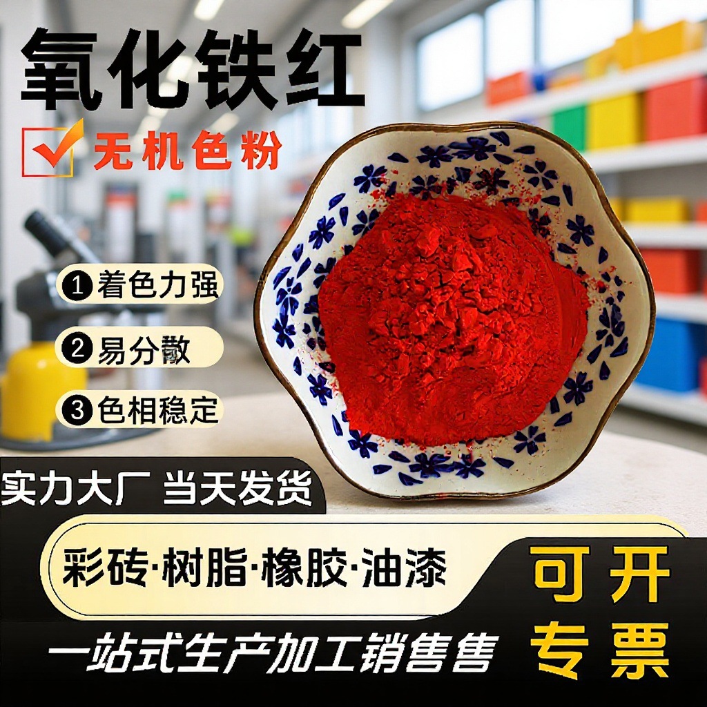 合香珠大红粉 混凝土铁红色粉彩砖便道砖铁红130 国标氧化铁红110