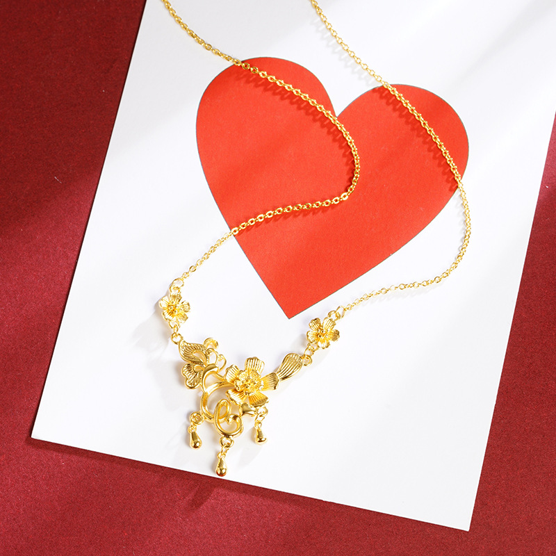 Vietnam oro retro mujer alta sensación collar de flores de vid viento chino no se desvanece joyas de novia de moda al por mayor