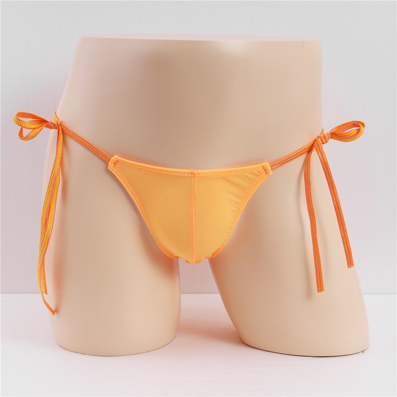 Unlimited Waist Tie-up Sexy Sexy Men's Underwear Bikini Low Waist Stretch Solid Color Ice Silk Briefs for Men Unlimited Waist Tie-up Sexy Sexy Men's Underwear Bikini Low Waist Stretch Solid Color Ice Silk Briefs for Men
