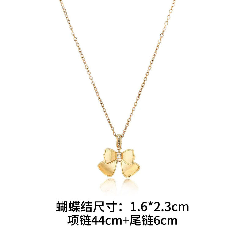 New Stainless Steel Necklace Bow Shell Copper Pendant Intangible Cultural Heritage Diy Material Package Construction Activities