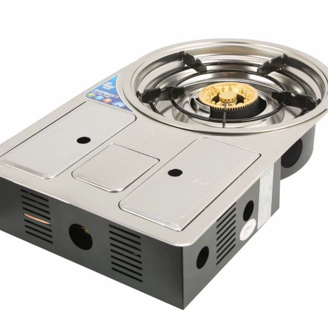 Плитa для горячего шпика с двойной бутылкой cassette stove с большой мощностью гриля барбекю пламени защита портативная газовая плита для горячего горшка инфракрасная