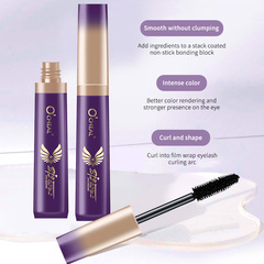 OCHEAL跨境4D豐盈濃密卷翹炫酷黑色防水不暈染纖長大頭睫毛膏外貿