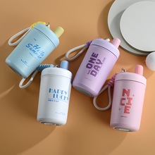 小众设计感千寻杯女生高颜值带吸管水杯ins咖啡杯便携不锈钢杯子