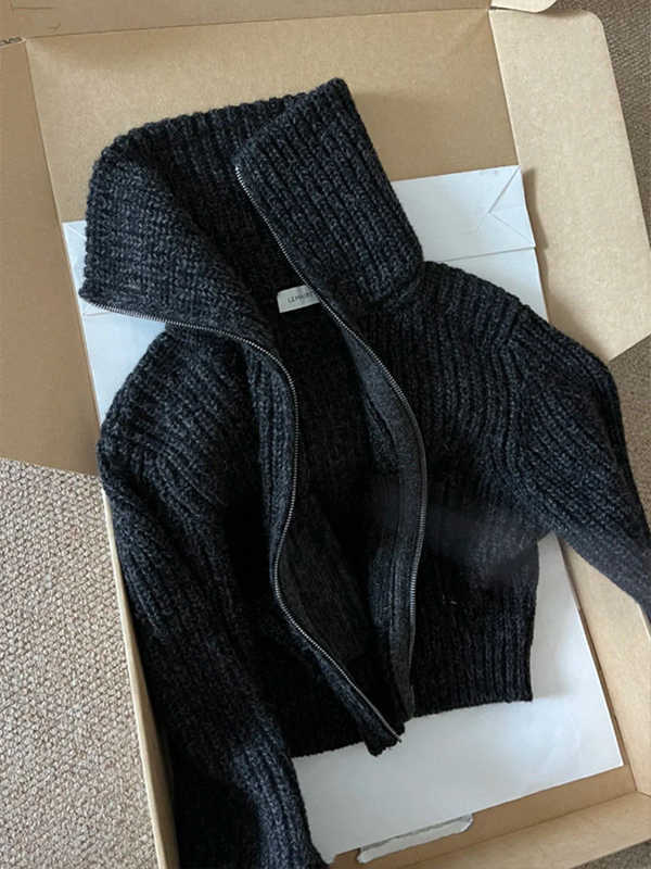 美式复古设计感超好看慵懒松弛感针织毛衣外套秋冬百搭显瘦上衣服|undefined