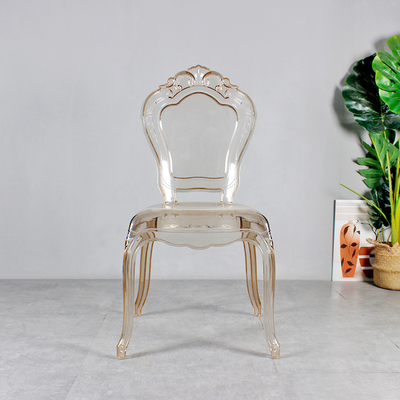 Silla de cristal acrílico nórdico silla de comedor transparente silla de plástico creativa red se puede apilar sillón de café