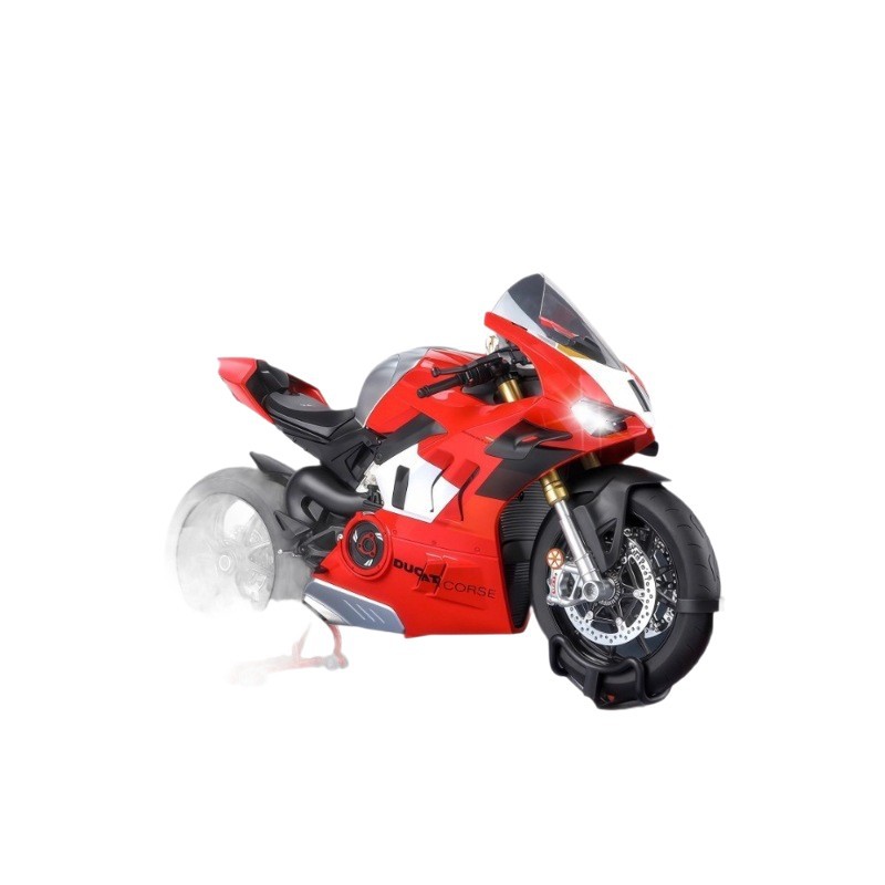 Transfronterizo 1: 6 Suzuki Falcon Ducati puede arrancar locomotora de simulación de encendido 1: 10 juguete de aleación de perro de goma motocicleta