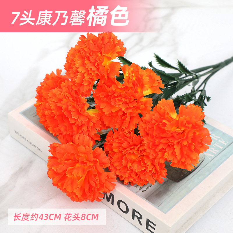 7 tenedores de clavel naranja