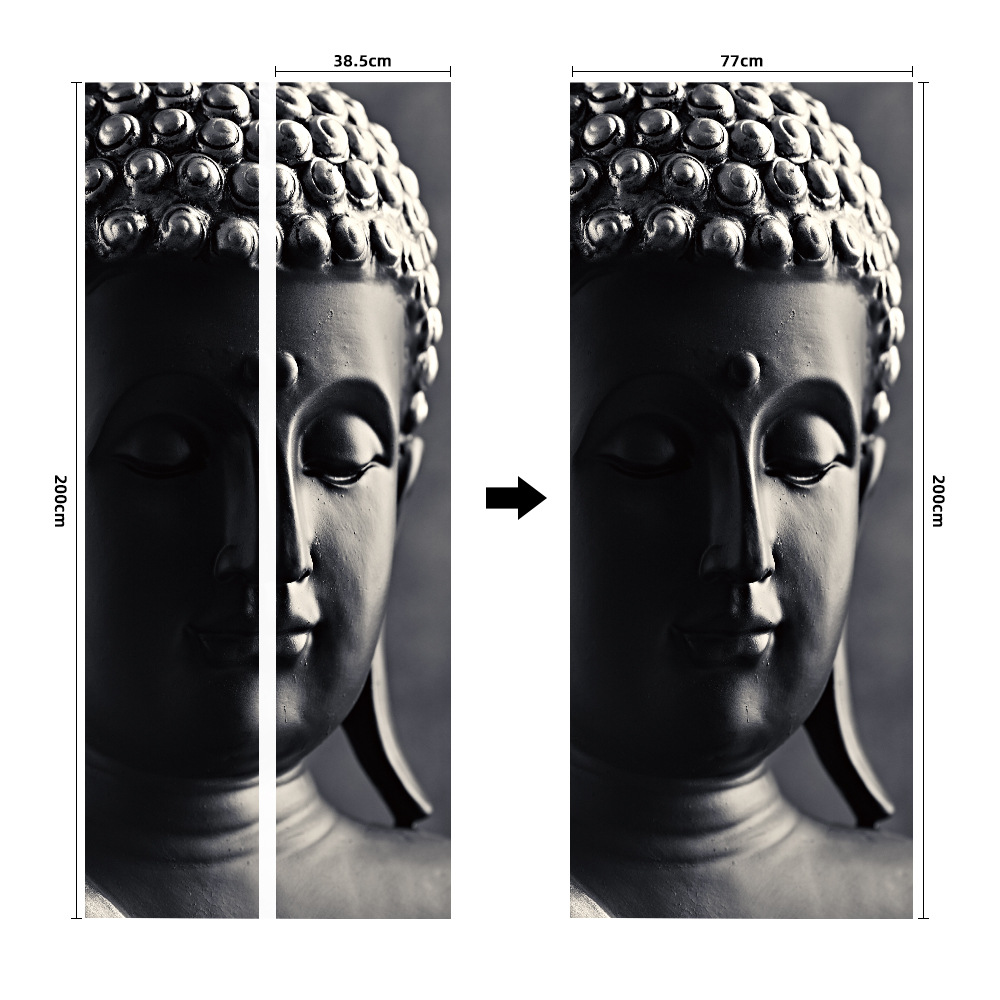 Pegatinas para puertas 3D respetuosas con el medio ambiente, autoadhesivos, fabricantes de origen al por mayor, patrones populares transfronterizos de alta definición, adhesivos para puertas impermeables, a prueba de aceite y antiincrustantes