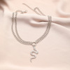 Retro metal necklace, pendant, chain for key bag , European style, simple and elegant design