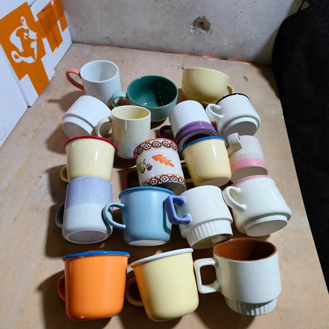 Cream Ceramic Breakfast Mug Stylish Simple Coffee Cup_voghion.com