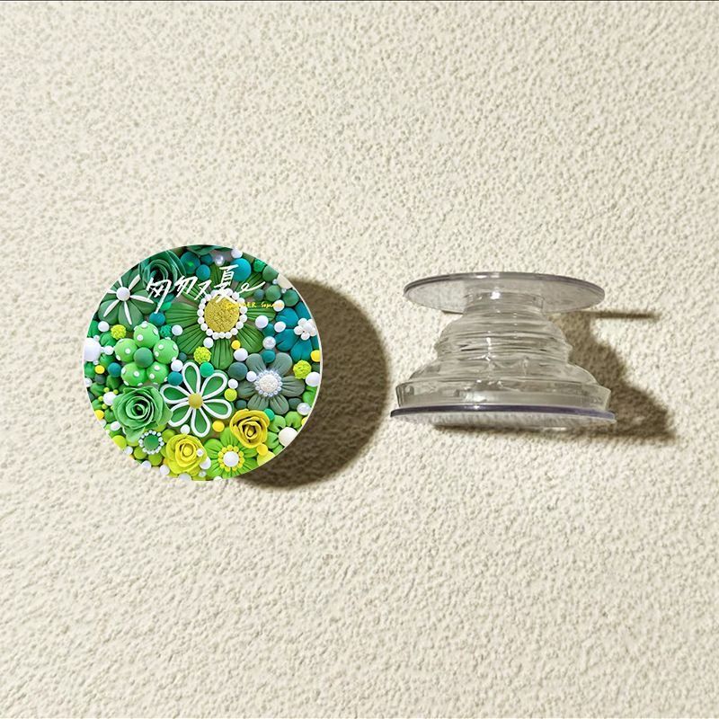 Muñeca de arcilla flor redonda airbag soporte adhesivo tipo teléfono móvil adhesivo espalda 360 ° tarjeta plegable telescópico giratorio