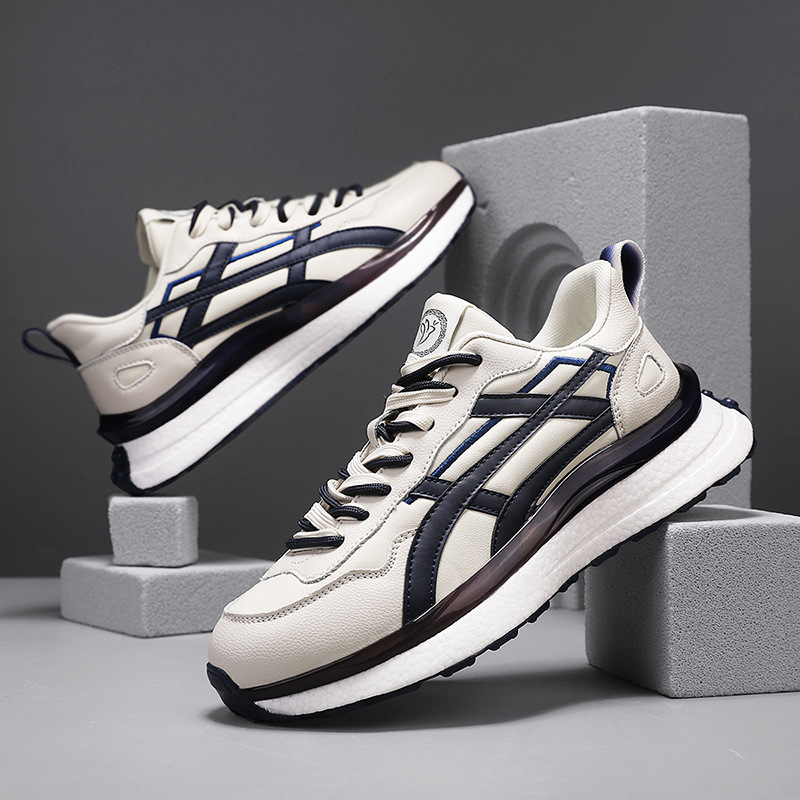 New Trendy Autumn and Winter Men's Shoes, Couple Style Soft-Soled High-End Dad Shoes, Popcorn Sneakers, Genuine Leather Casual Women's Shoes