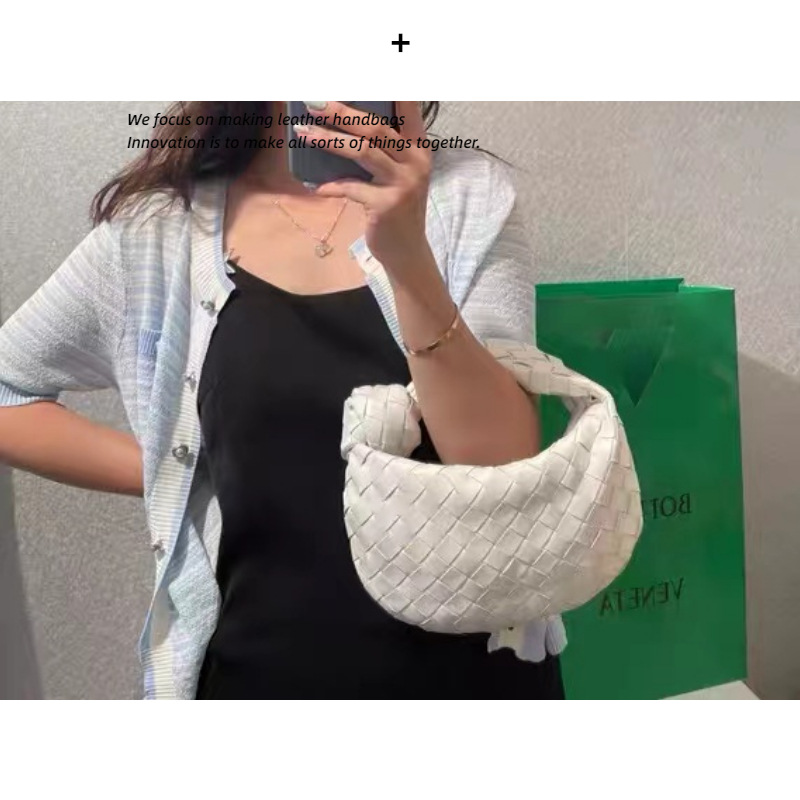Bag Women 2022 New Mini Jodie Woven Knotted Bag Cowhide Portable Armpit Bag Cloud Bag Genuine Leather Bag