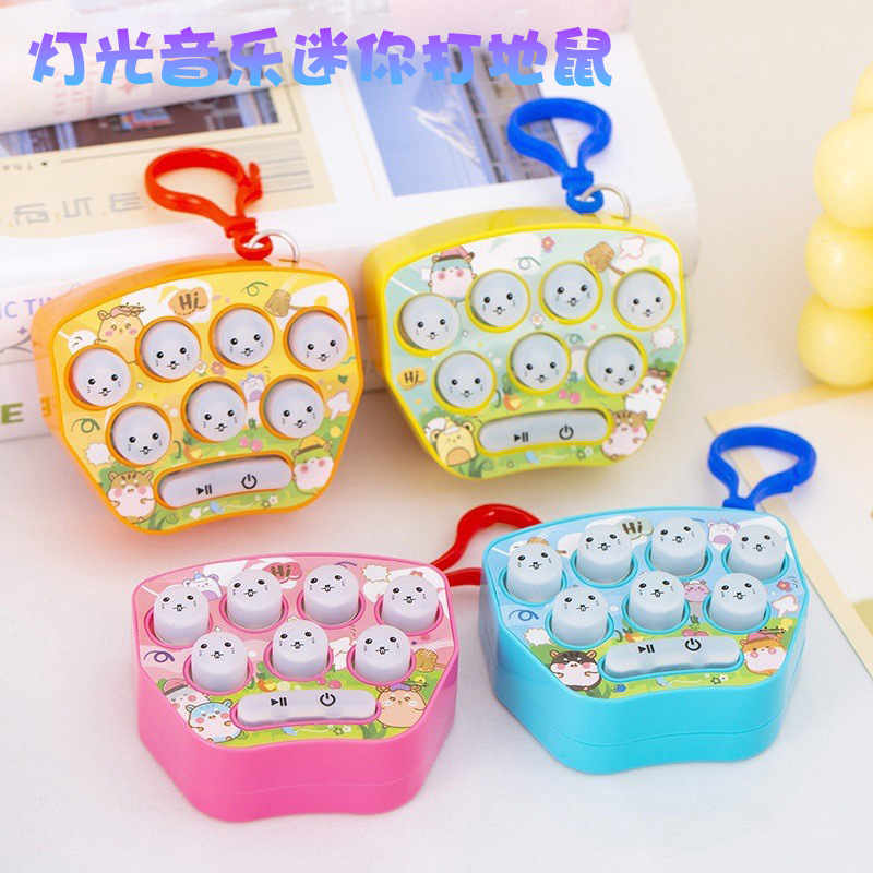 Macaron Mini Whack-A-Mole Machine Puzzle Breakthrough Cartoon Cute Handheld Children's Game Console Decompression Toy Wholesale