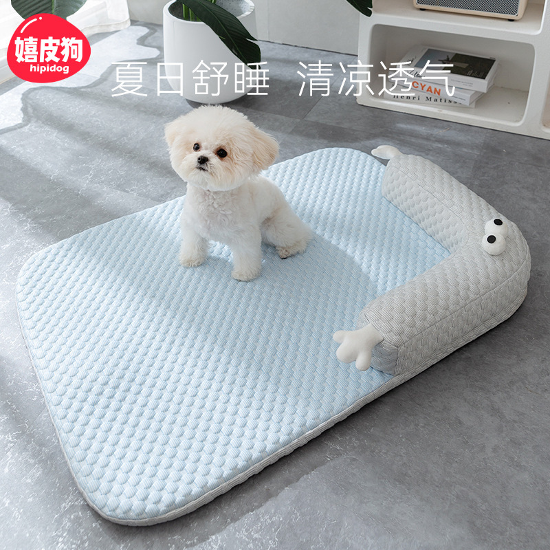 [Seleccionado cuidadosamente] Monstruo de ojos grandes, cojín para perros fresco, transpirable y fresco, cama para perros en primavera y verano, nido para gatos para mascotas
