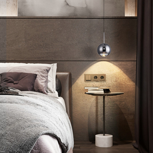 Aluminum bedroom bedside chandelier creative modern simple liftable living room TV background wall hanging wire Zhongshan lamps