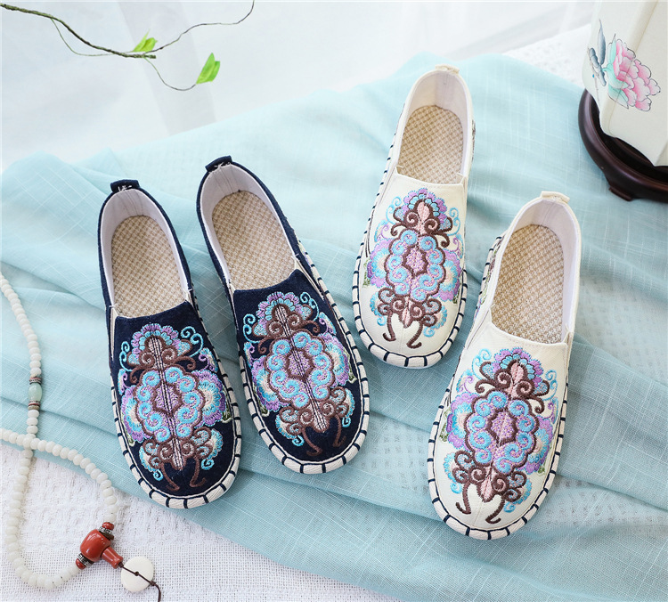 Summer cloth breathable ethnic low shoes