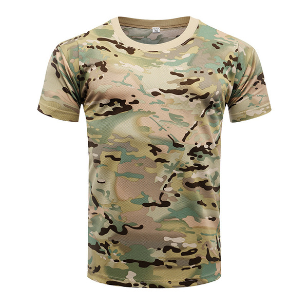 camouflage summer sports travel tactics T-shirt for training