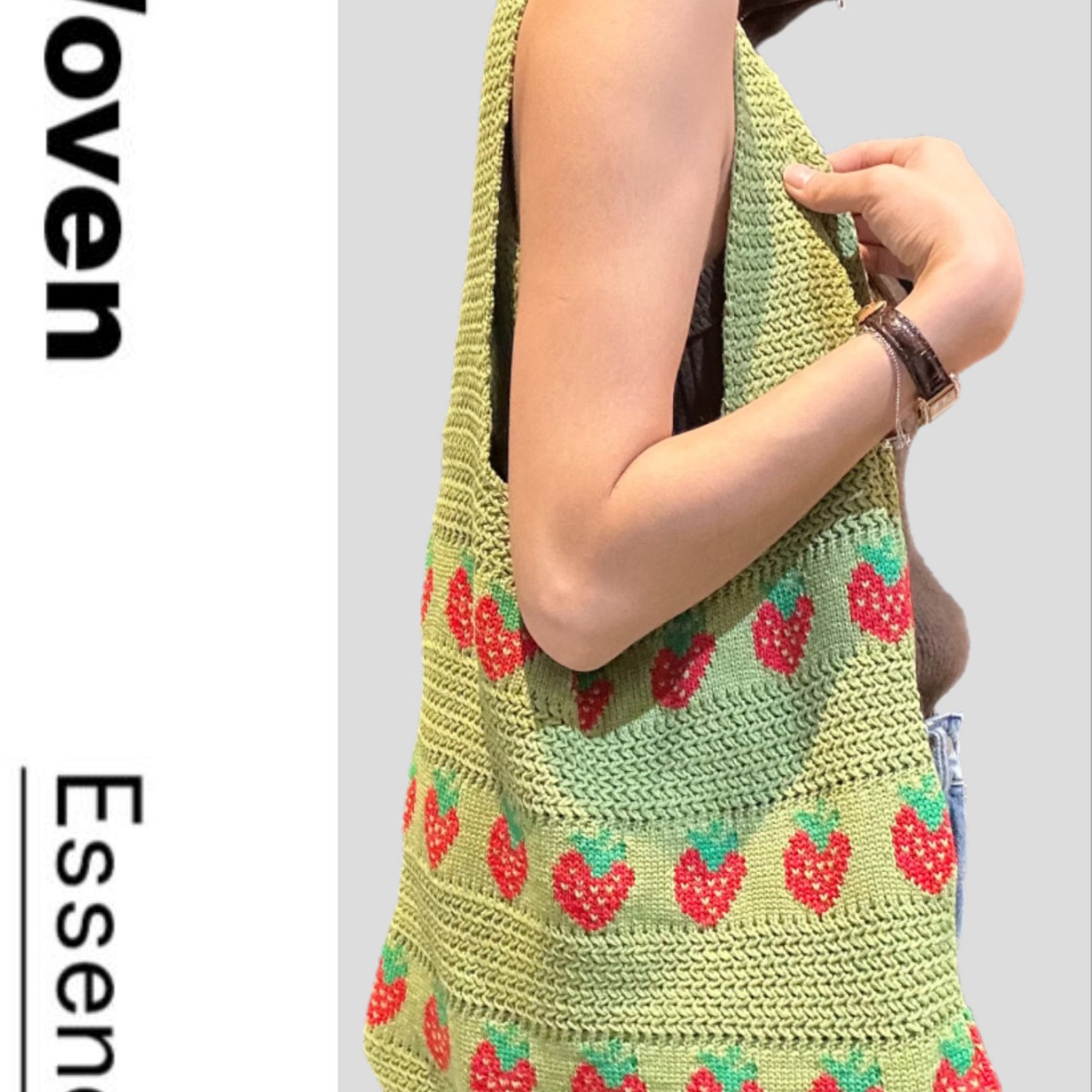 Dopamina trenzada lana de punto nuevo amor literatura y arte de hombro bolso de mano bolso de gran capacidad bolso de compras