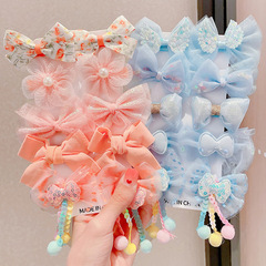 Children's Bow Hair Clip 2022 New Summer Cute Princess Hair Clip Girls Broken Hair Bangs Clip Baby Hair Accessories