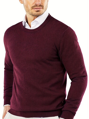 New Arrival Autumn/Winter Men's Round Neck Hooded Sweater Knit Top Pure Color Fashion Casual Men's Base Knit Shirt