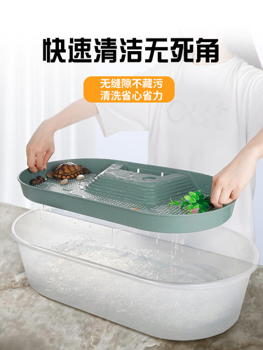 Turtle tank home ecological aquarium low water level lazy person breeding turtle landscaping villa house turtle basin