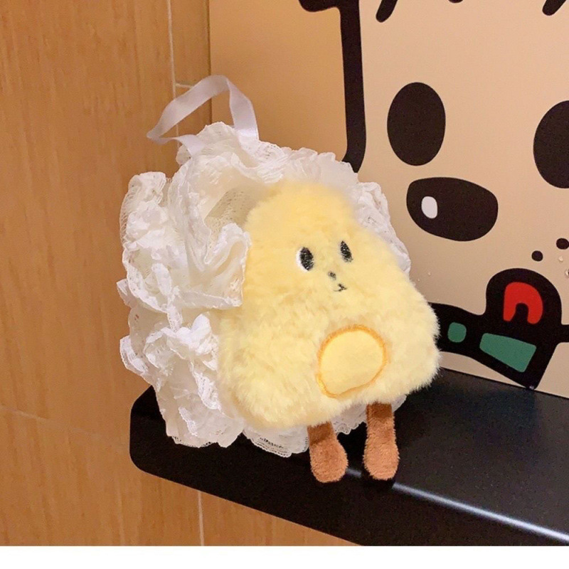 可爱蕾丝边奶酪起泡沐浴球柔软亲肤洗澡浴花搓背搓澡巾沐浴球卡通|undefined