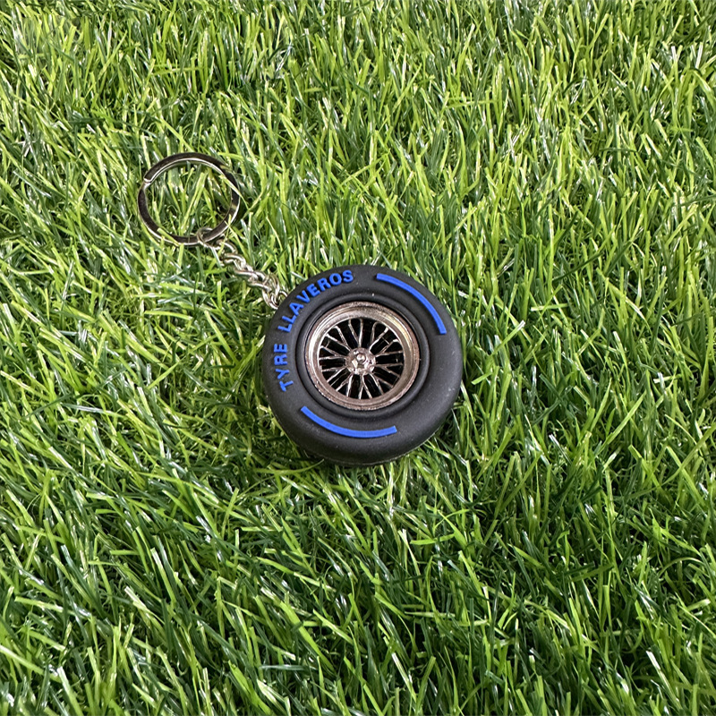 迷你仿真汽车轮胎钥匙扣PVC橡胶硅胶软胶金属个性汽车钥匙圈挂件|undefined