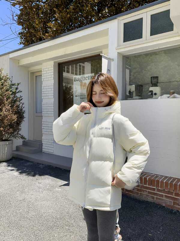 韩版短款羽绒服女连帽2025冬季新款小个子宽松加厚面包服冬外套潮|undefined