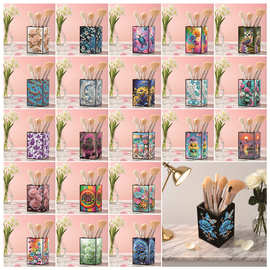 跨境DIY贴钻画钻石画周边4面图片设计点钻笔筒桌面收纳盒创意收纳