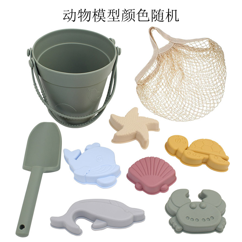 Verde del ejército + bolsa de tela de red (modelo animal color al azar)