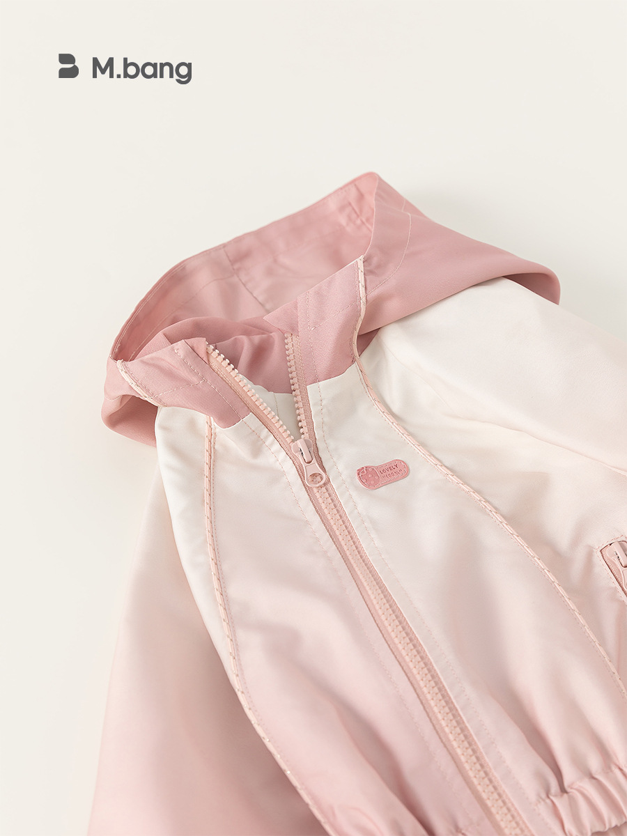 Youbao ropa para niños chaqueta para niñas 2025 primavera nuevo estilo para niños estilo occidental degradado cardigan chaqueta con capucha para mujer