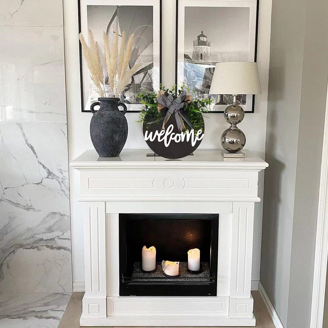 Tablero de madera transfronterizo primavera 3D letra tridimensional Garland puerta colgando decoración con arco verde decoración de plantas acuáticas