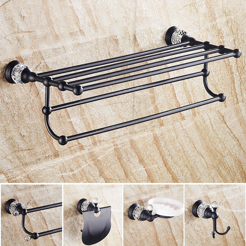 Antique Towel Rack Bath Towel Rack All-Copper European Retro Bathroom Storage Rack Bathroom Bathroom Hardware Pendant Set