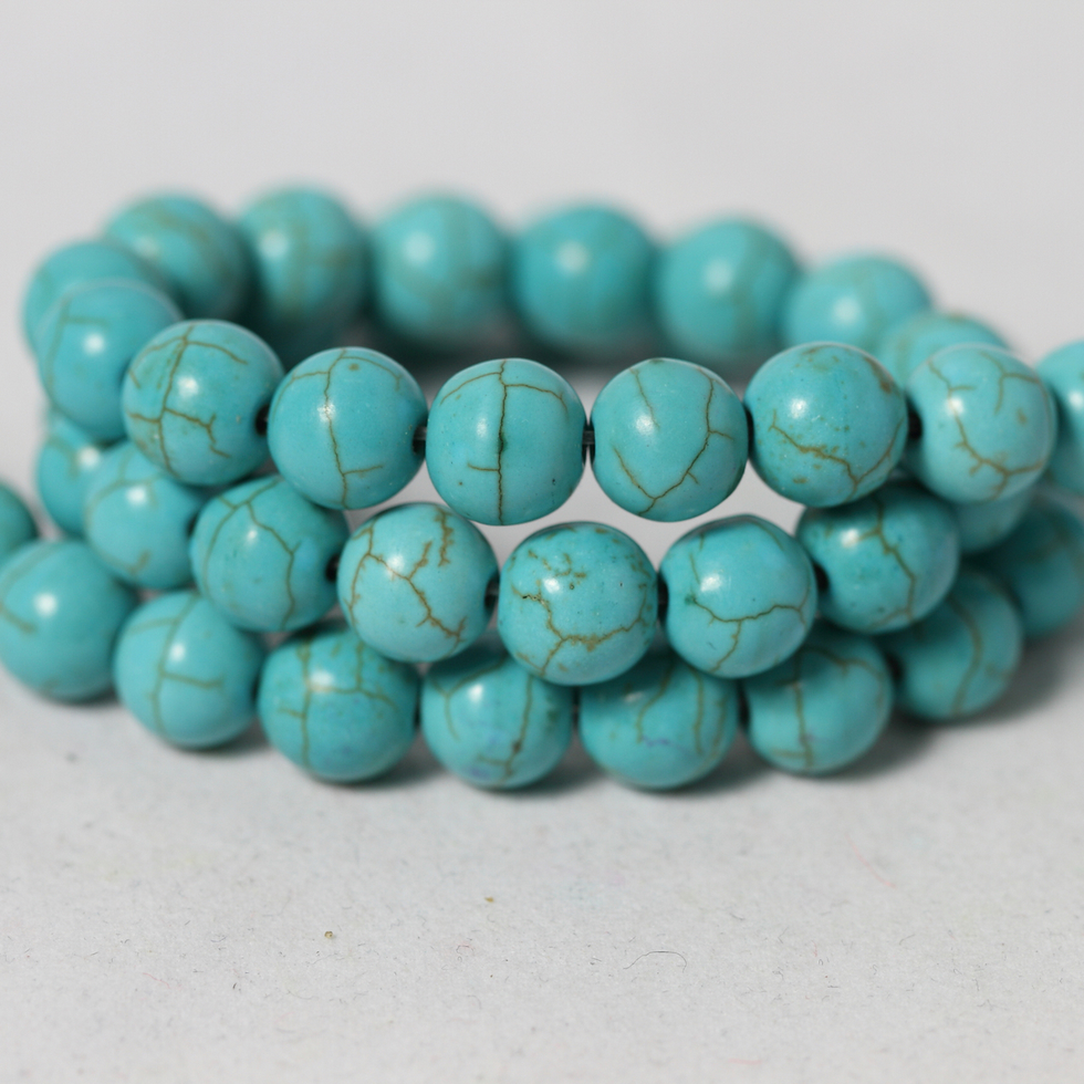 Synthesized turquoise round beads