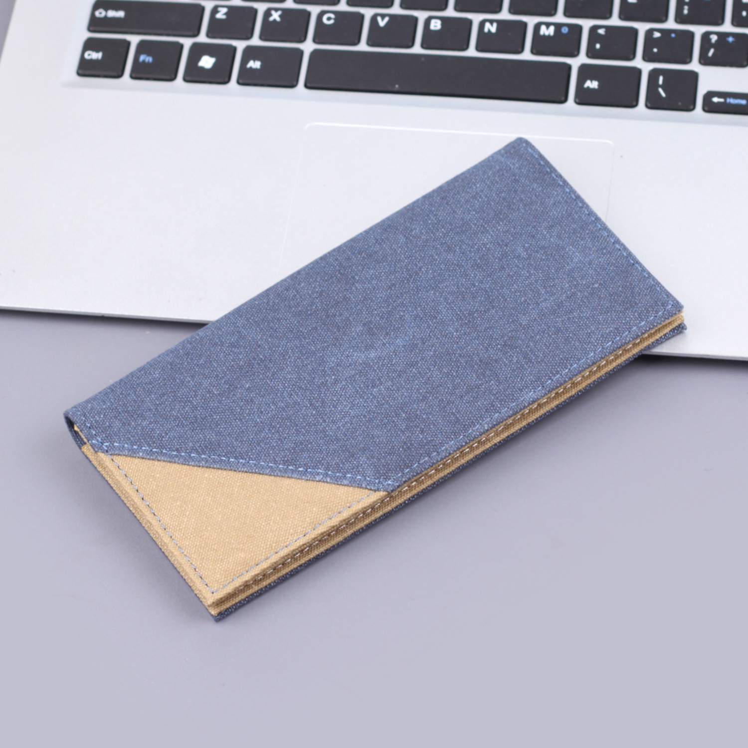 Cartera larga de hombre Jeans cartera de lienzo de hombre personalizada bolsa de tarjetas 2 - en - 1 cartera de boletos de hombre